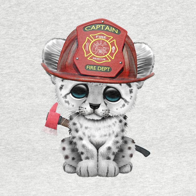 Cute Snow Leopard Cub Firefighter by jeffbartels